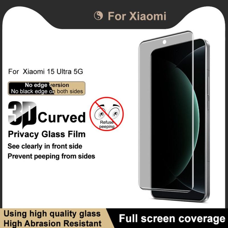 Anti-spion Skjermbeskytter I Herdet Glass For Xiaomi 15 Ultra