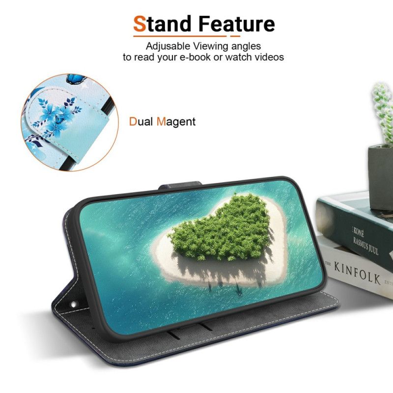 Folio Deksel Til Xiaomi 15 Ultra Blomstersommerfugler