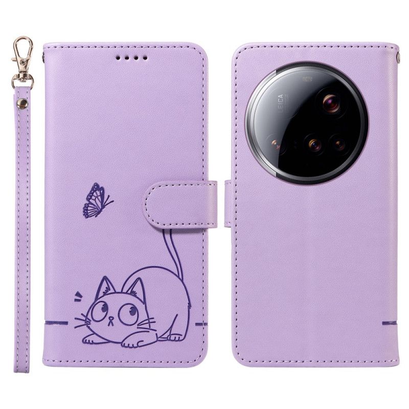 Folio Deksel Til Xiaomi 15 Ultra Grafisk Kattestropp