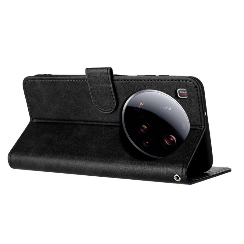 Folio Deksel Til Xiaomi 15 Ultra Lærremeffekt