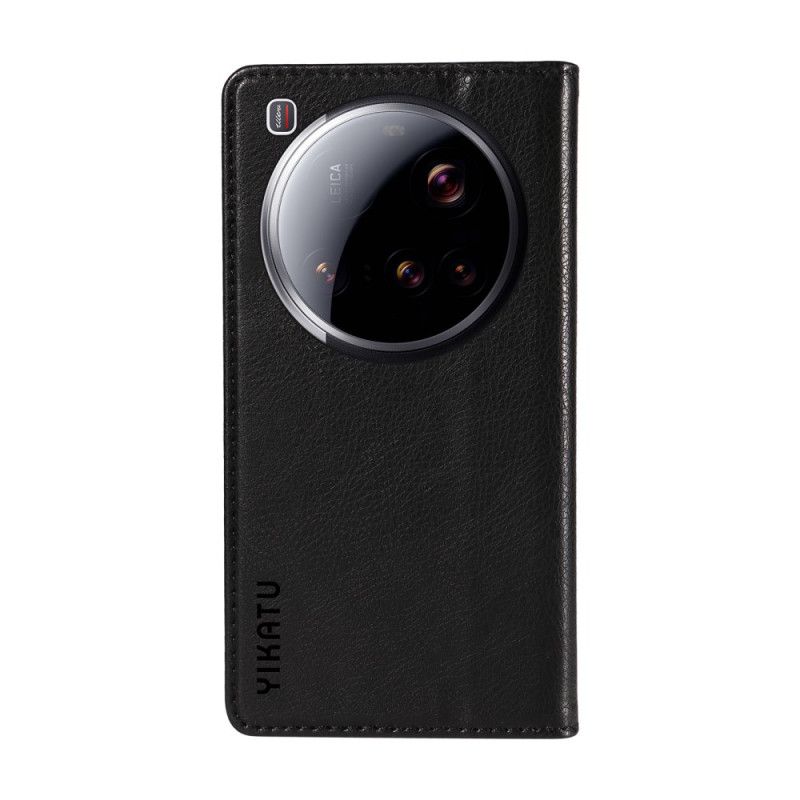 Folio Deksel Til Xiaomi 15 Ultra Yikatu Litchi-imitasjon Lær