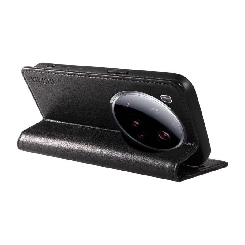 Folio Deksel Til Xiaomi 15 Ultra Yikatu Litchi-imitasjon Lær