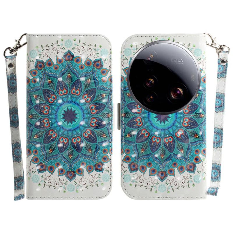 Folio Deksel Xiaomi 15 Ultra Grønn Mandala Med Snor