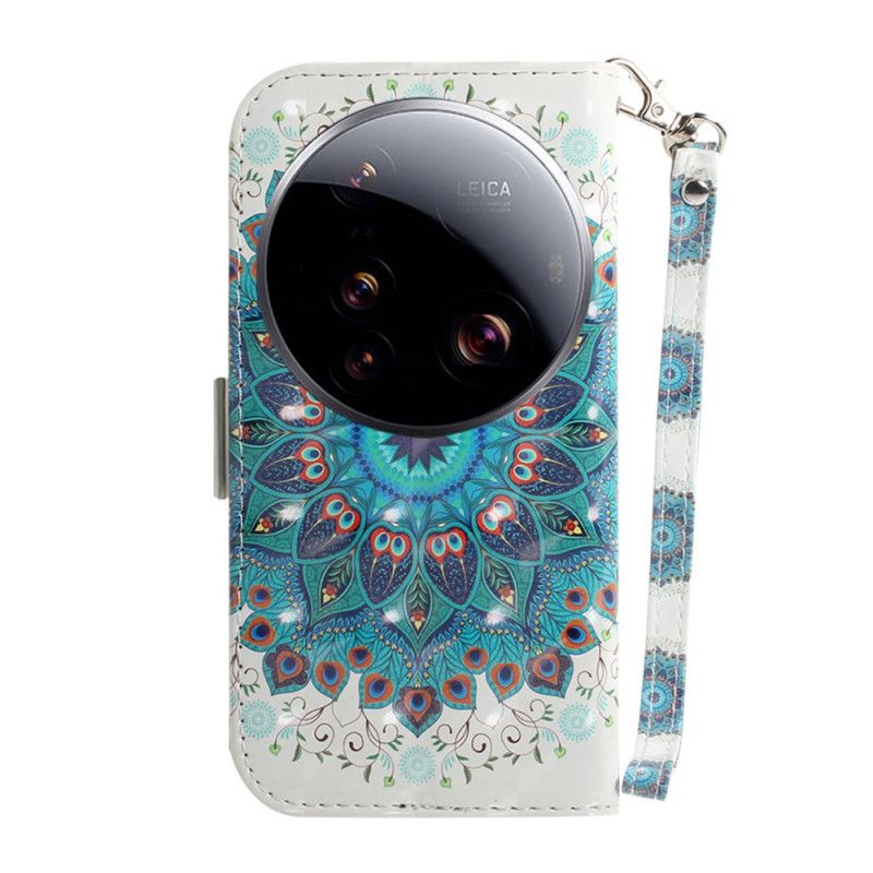 Folio Deksel Xiaomi 15 Ultra Grønn Mandala Med Snor