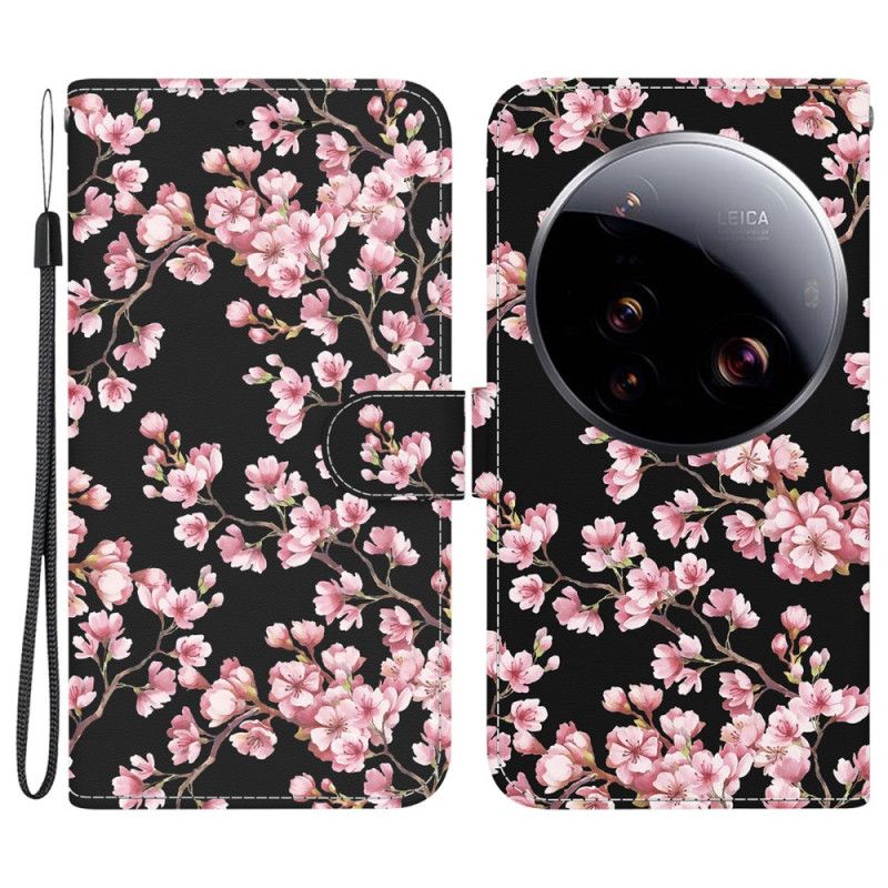 Folio Deksel Xiaomi 15 Ultra Plommeblomster