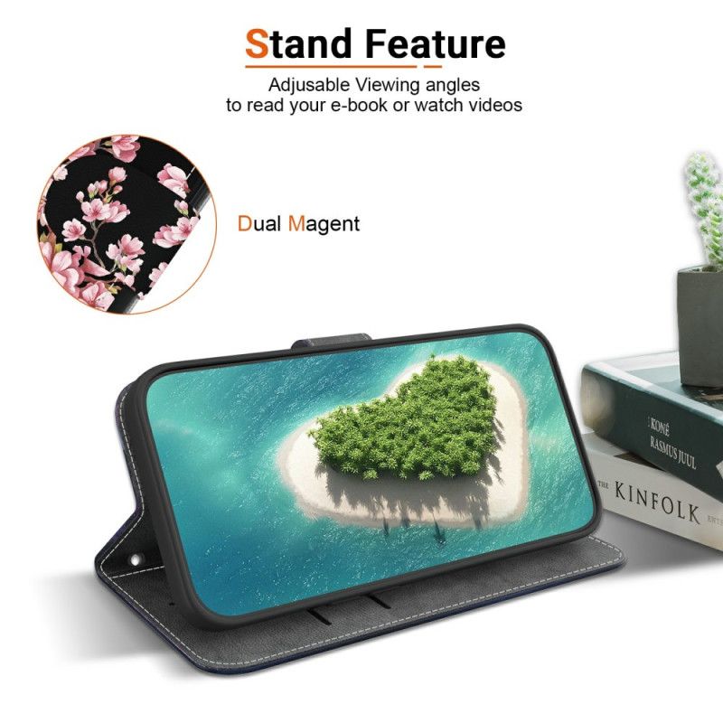 Folio Deksel Xiaomi 15 Ultra Plommeblomster