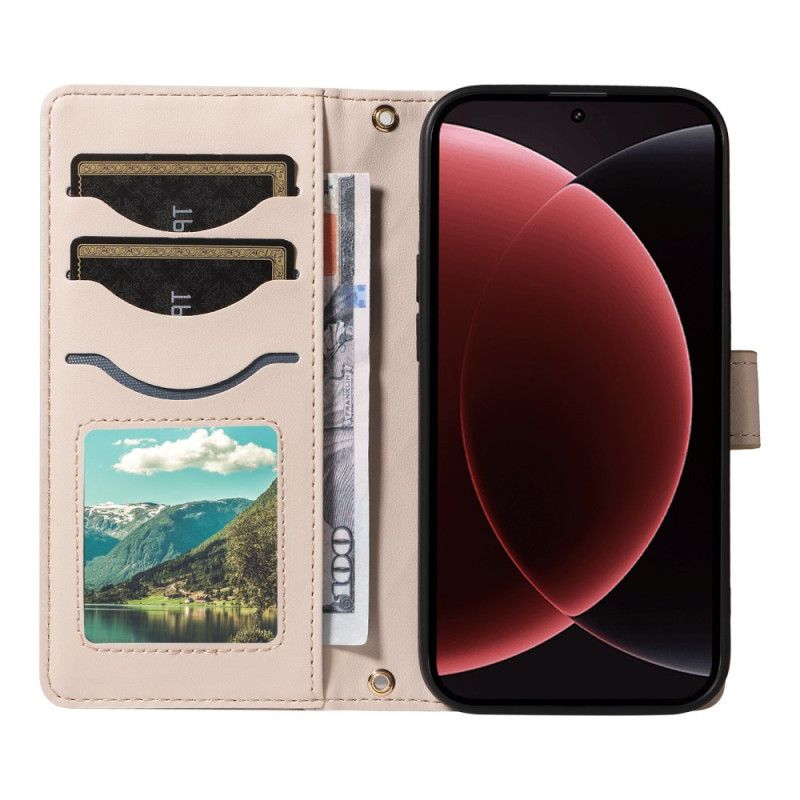 Folio Deksel Xiaomi 15 Ultra Polstret Med Stropp Og Skulderstropp Beskyttelse Deksel