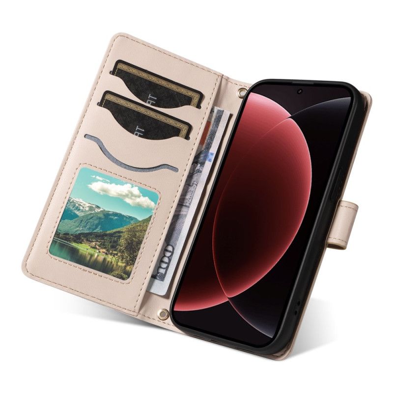 Folio Deksel Xiaomi 15 Ultra Polstret Med Stropp Og Skulderstropp Beskyttelse Deksel