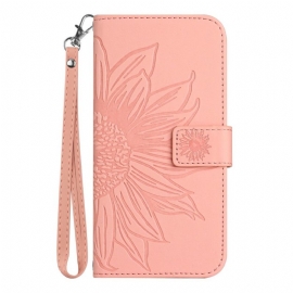 Folio Deksel Xiaomi 15 Ultra Solsikketrykk Med Rem Beskyttelse Deksel