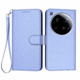 Folio Deksel Xiaomi 15 Ultra Teksturert Karbonfiber Beskyttelse Deksel