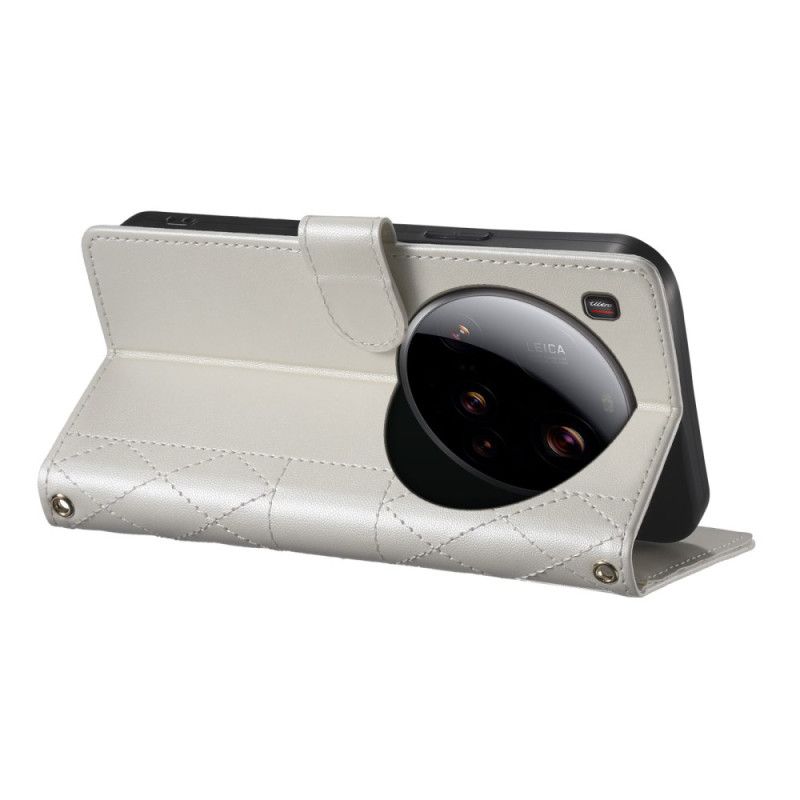 Folio Deksel Xiaomi 15 Ultra Vattert Med Stropp Og Skulderstropp Beskyttelse Deksel