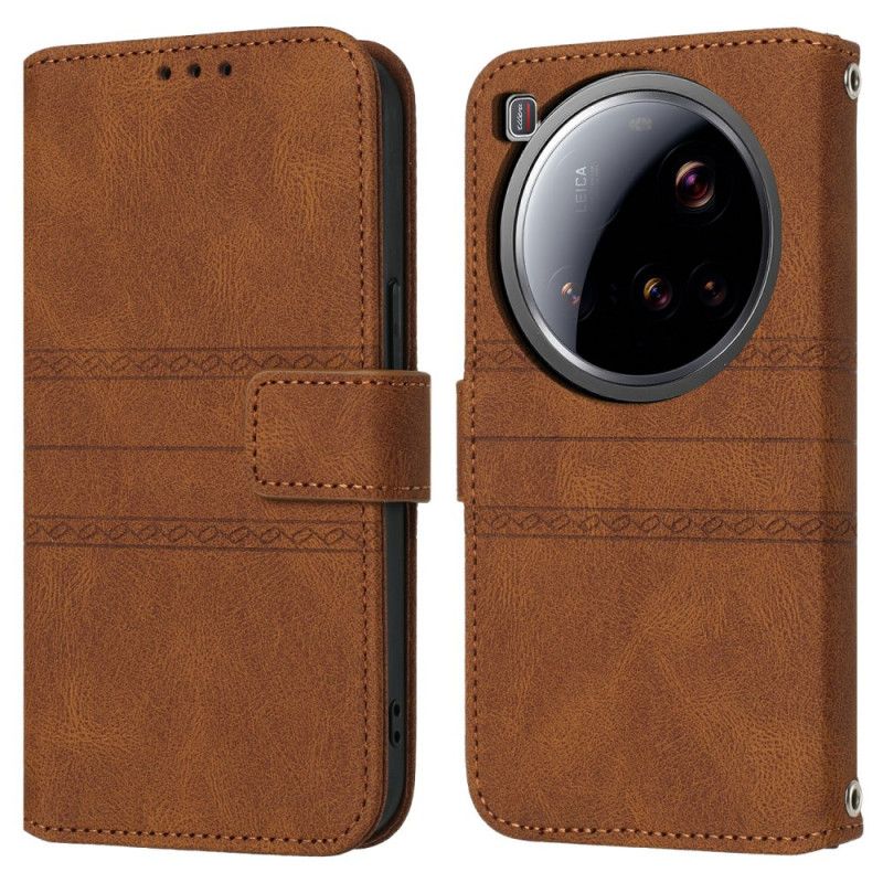 Lærdeksel Folio Deksel Xiaomi 15 Ultra Dobbel Frise