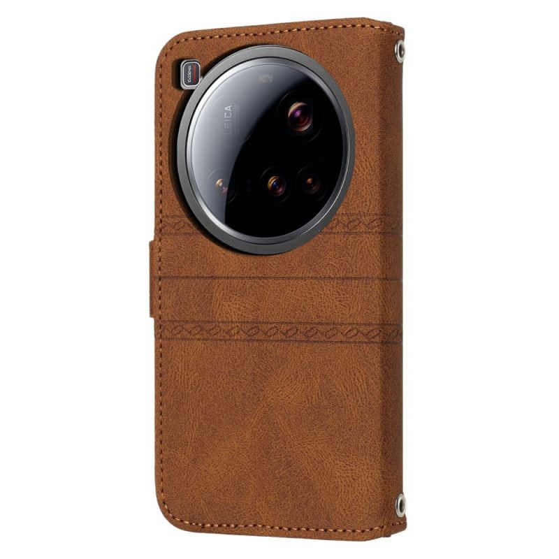 Lærdeksel Folio Deksel Xiaomi 15 Ultra Dobbel Frise