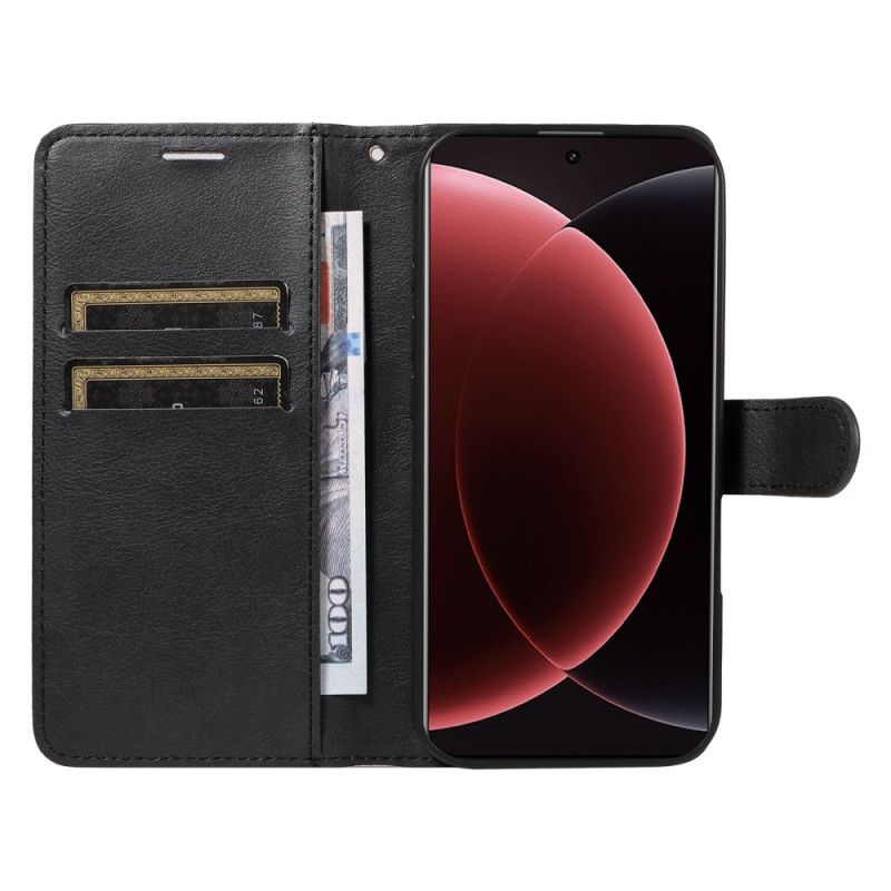 Lærdeksel Folio Deksel Xiaomi 15 Ultra Ensfarget Kunstskinn