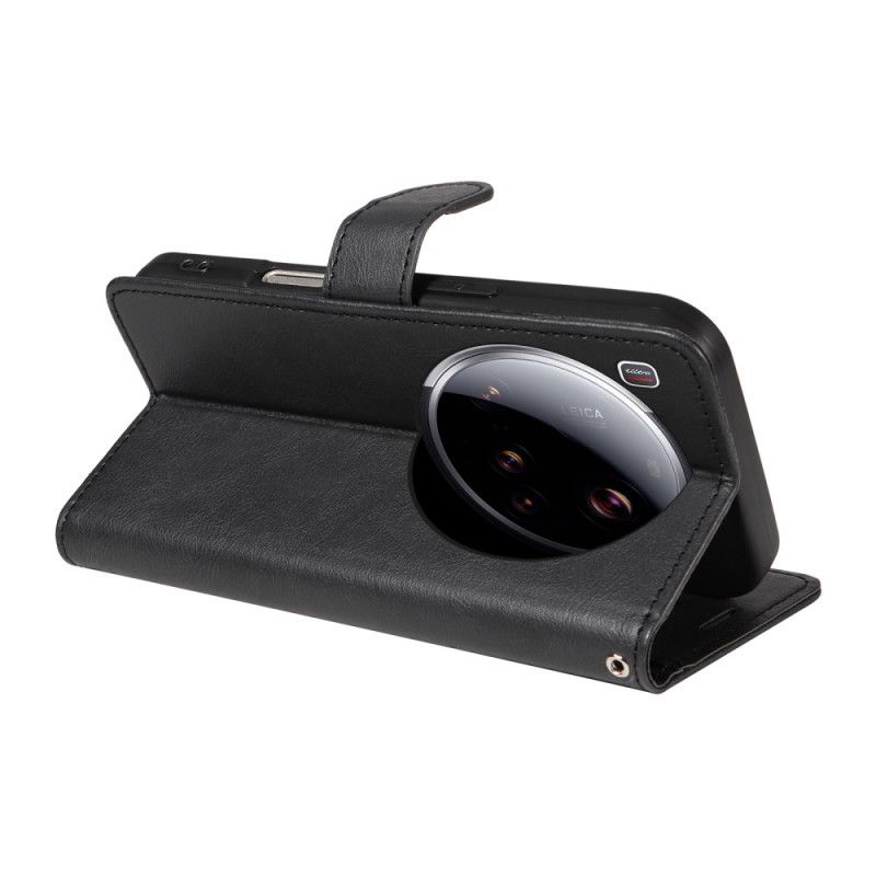 Lærdeksel Folio Deksel Xiaomi 15 Ultra Ensfarget Kunstskinn