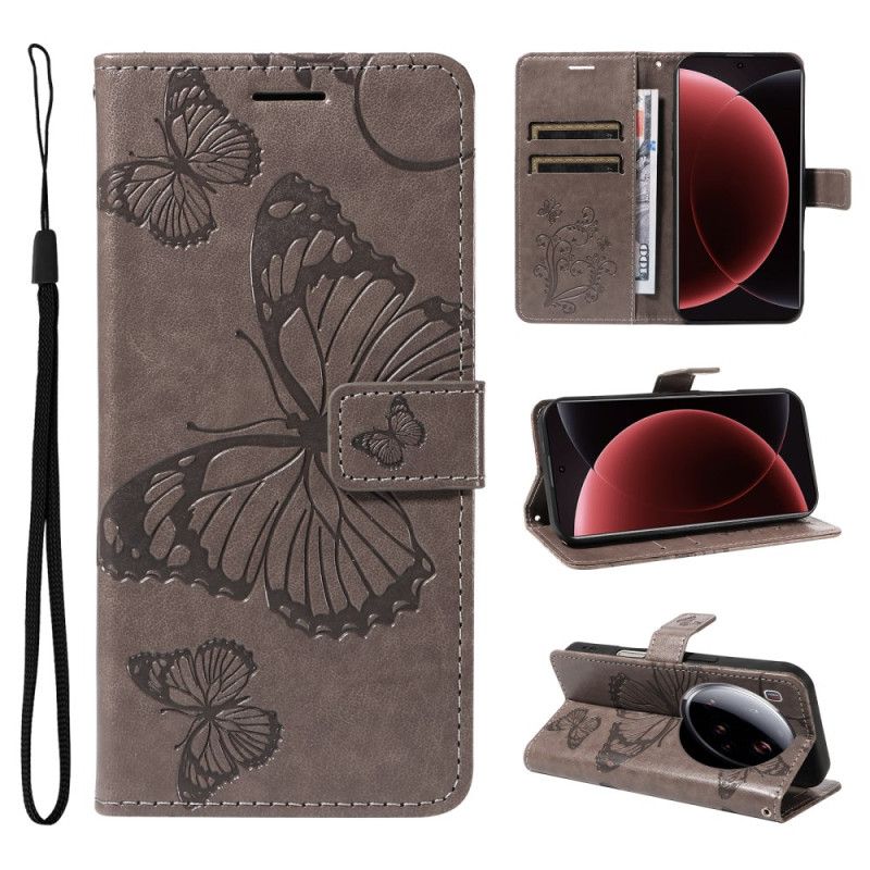 Lærdeksel Folio Deksel Xiaomi 15 Ultra Kjempesommerfugler