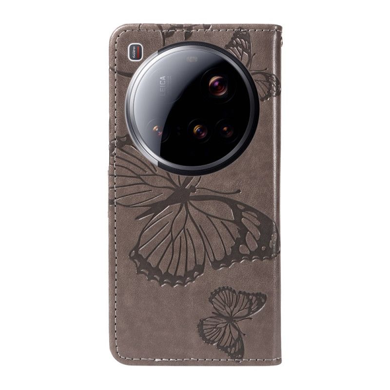 Lærdeksel Folio Deksel Xiaomi 15 Ultra Kjempesommerfugler