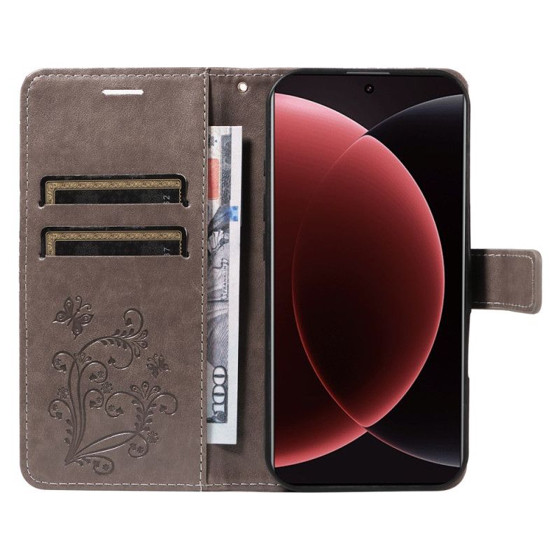 Lærdeksel Folio Deksel Xiaomi 15 Ultra Kjempesommerfugler