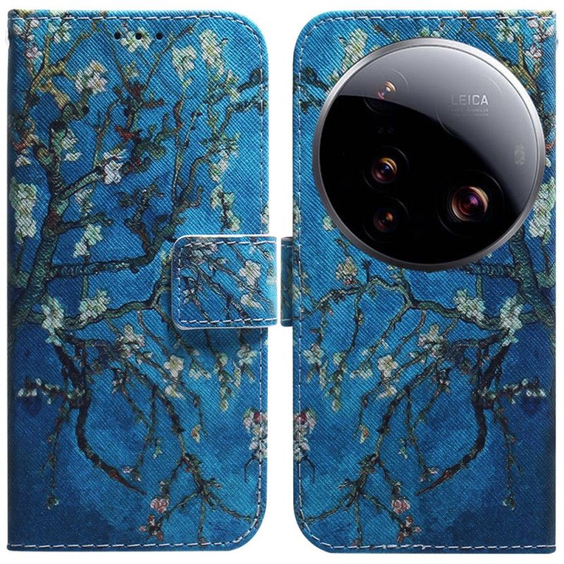 Lærdeksel Folio Deksel Xiaomi 15 Ultra Mobildeksel Aprikosblomster