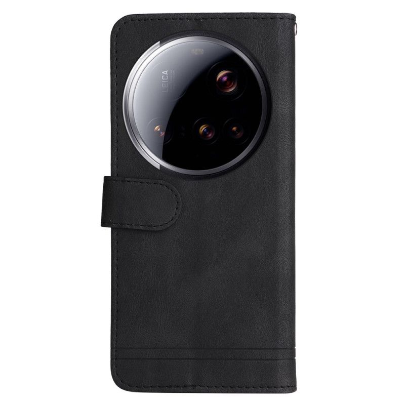 Lærdeksel Folio Deksel Xiaomi 15 Ultra Mobildeksel Dekorativ Nagle