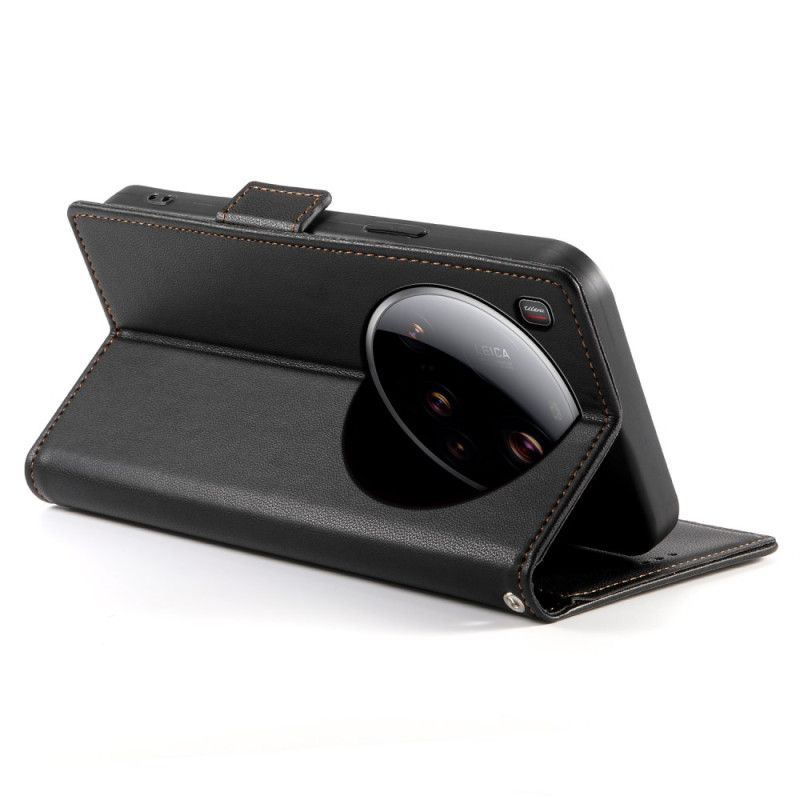 Lærdeksel Folio Deksel Xiaomi 15 Ultra Mobildeksel Dobbel Lås