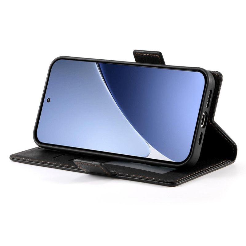 Lærdeksel Folio Deksel Xiaomi 15 Ultra Mobildeksel Dobbel Lås