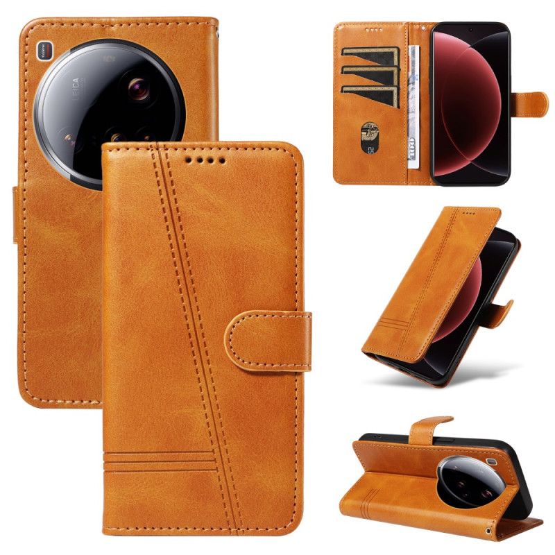 Lærdeksel Folio Deksel Xiaomi 15 Ultra Mobildeksel Linjer