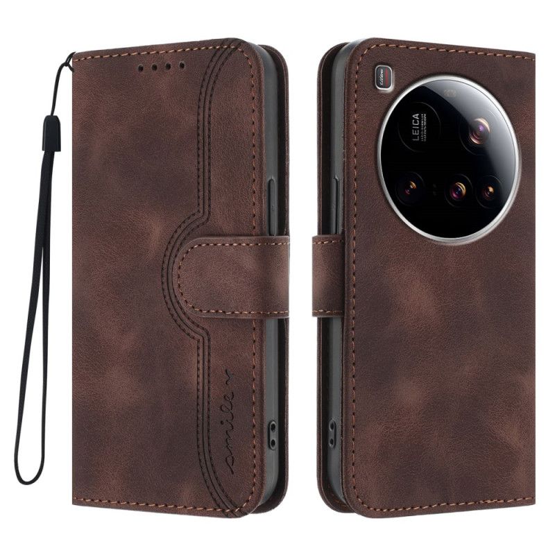 Lærdeksel Folio Deksel Xiaomi 15 Ultra Mobildeksel Smil