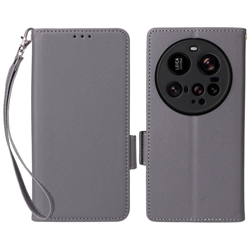 Lærdeksel Folio Deksel Xiaomi 15 Ultra Mobildeksel Teksturert Remdesign