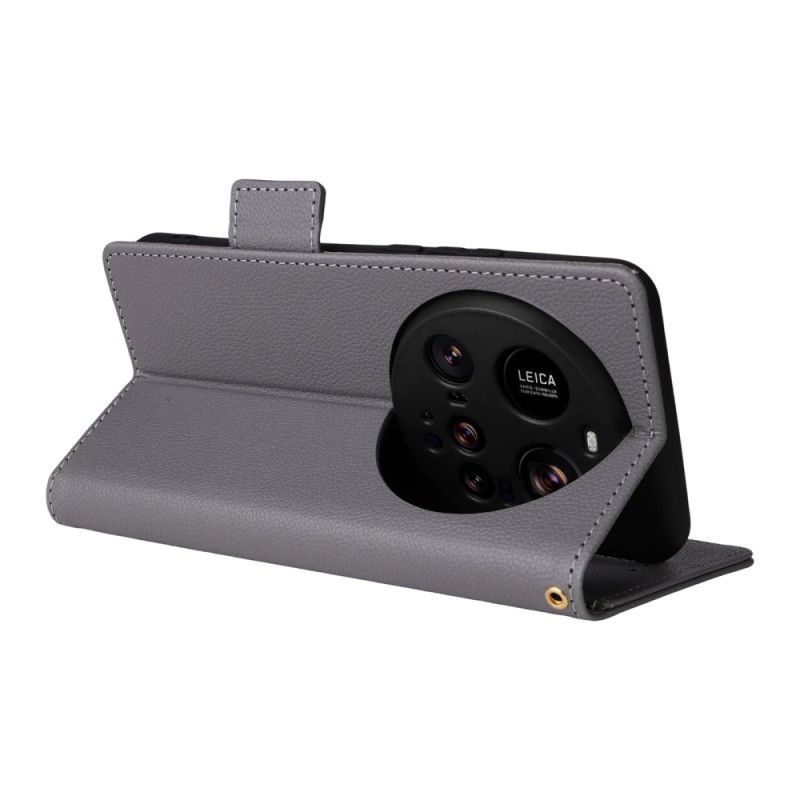 Lærdeksel Folio Deksel Xiaomi 15 Ultra Mobildeksel Teksturert Remdesign