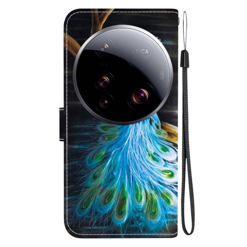 Lærdeksel Folio Deksel Xiaomi 15 Ultra Påfugl