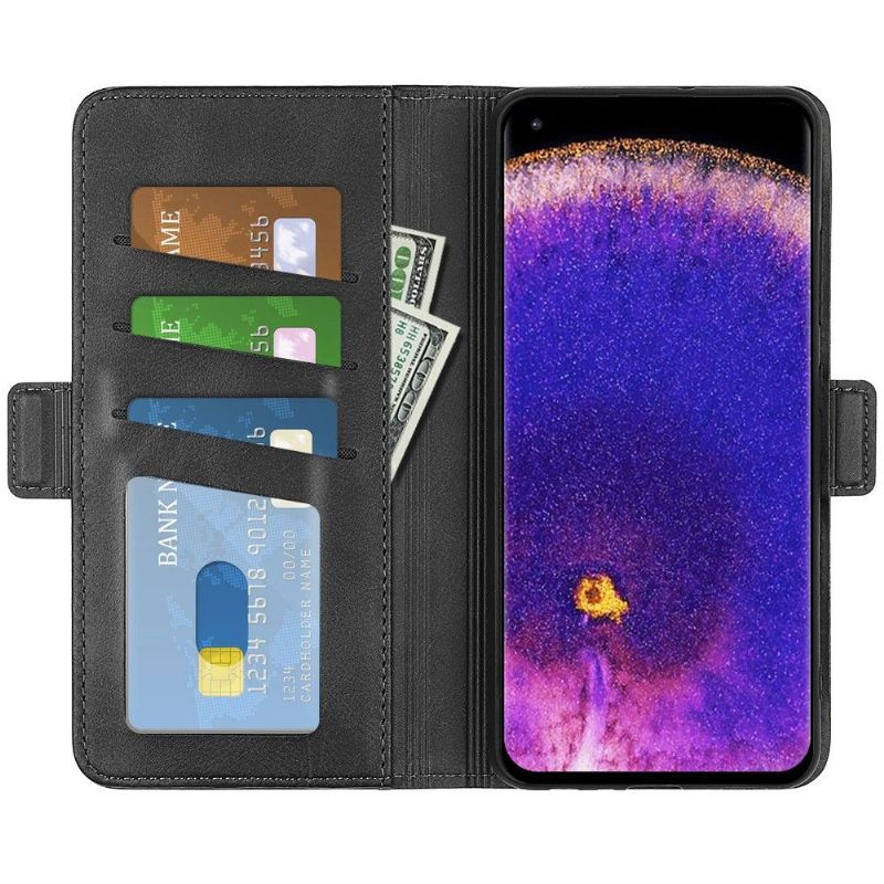 Etui Til Oppo Find X5 Pro Lommebok Deksel I Matt Kunstskinn