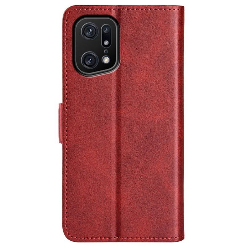 Etui Til Oppo Find X5 Pro Lommebok Deksel I Matt Kunstskinn