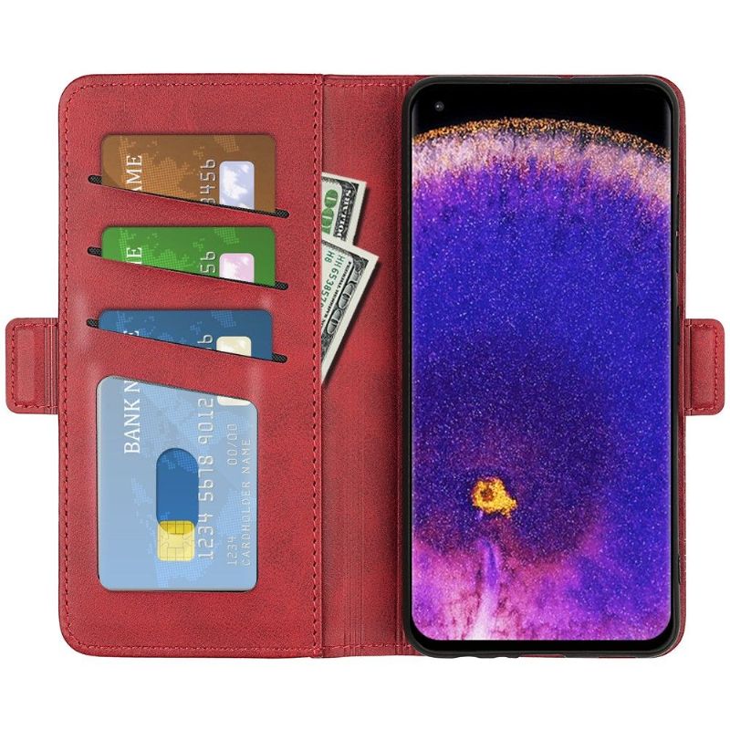 Etui Til Oppo Find X5 Pro Lommebok Deksel I Matt Kunstskinn