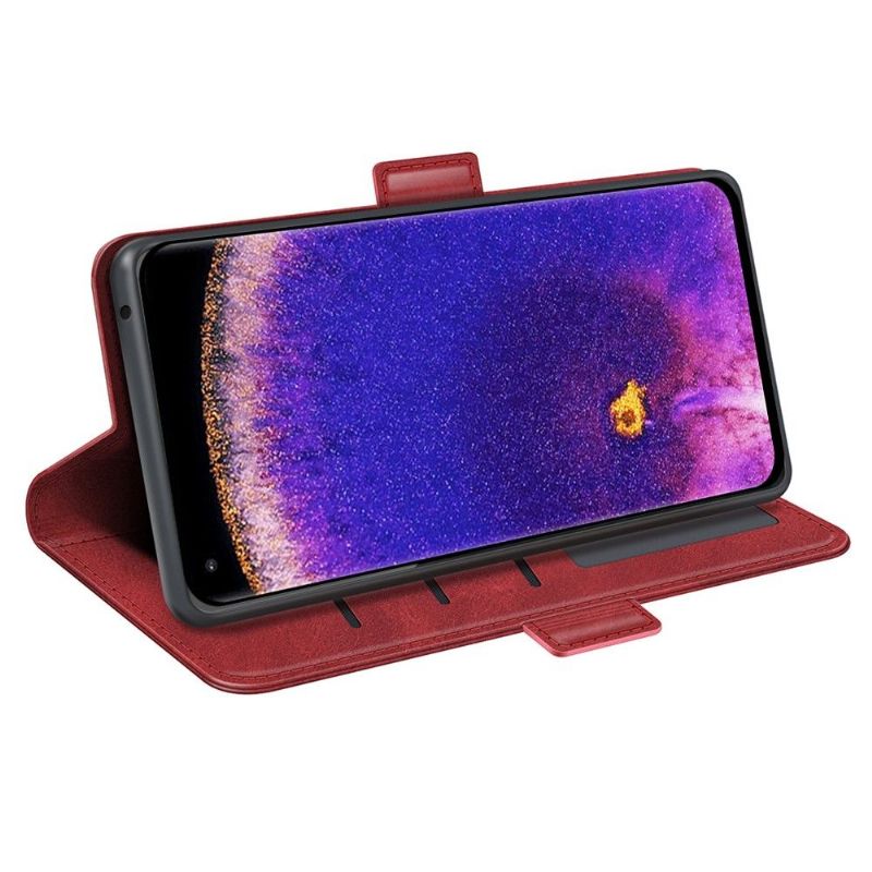 Etui Til Oppo Find X5 Pro Lommebok Deksel I Matt Kunstskinn