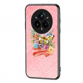 Deksel Realme 14 Pro Plus 5g Sommerfugler I Herdet Glass Beskyttelse Deksel