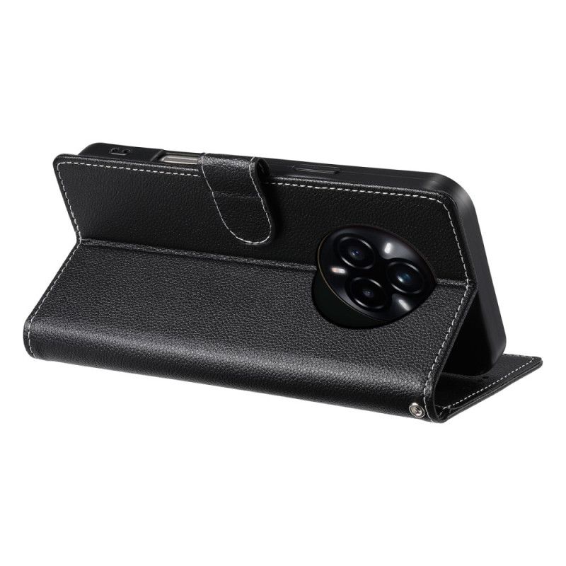 Folio Deksel Realme 14 Pro Plus 5g Ensfarget Med Stropp Beskyttelse Deksel