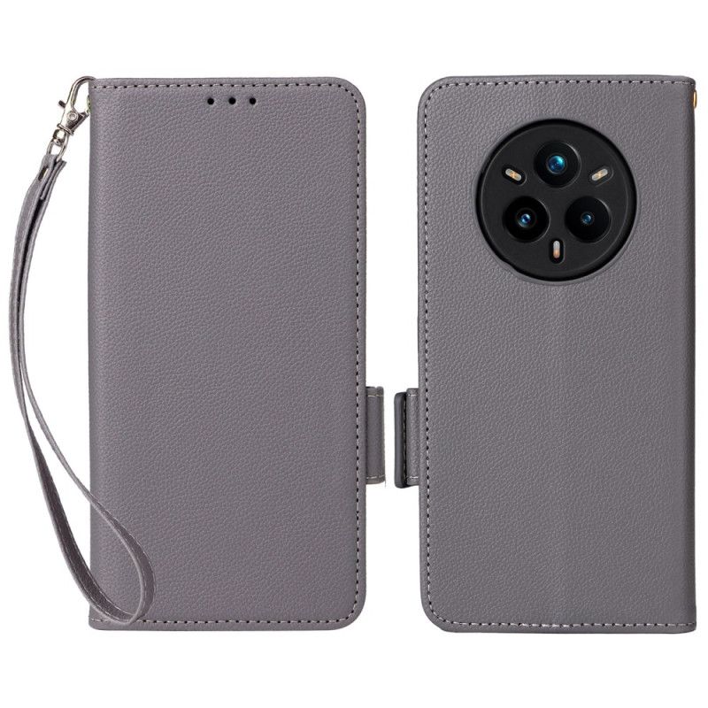 Folio Deksel Realme 14 Pro Plus 5g Litchi-kunstskinn Med Rem Beskyttelse Deksel