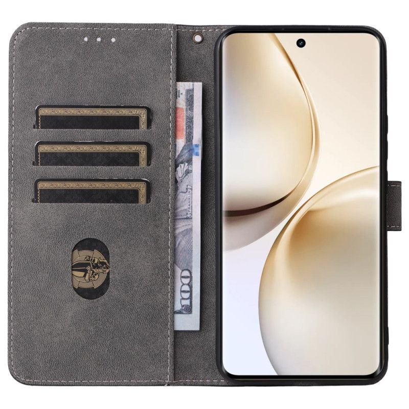 Folio Deksel Realme 14 Pro Plus 5g Semsket Skinneffekt Med Rfid-beskyttelse