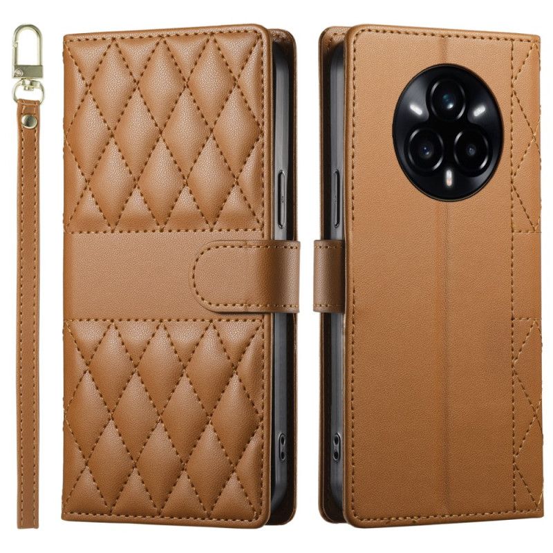 Folio Deksel Realme 14 Pro Plus 5g Vattert Med Stropp Og Skulderstropp