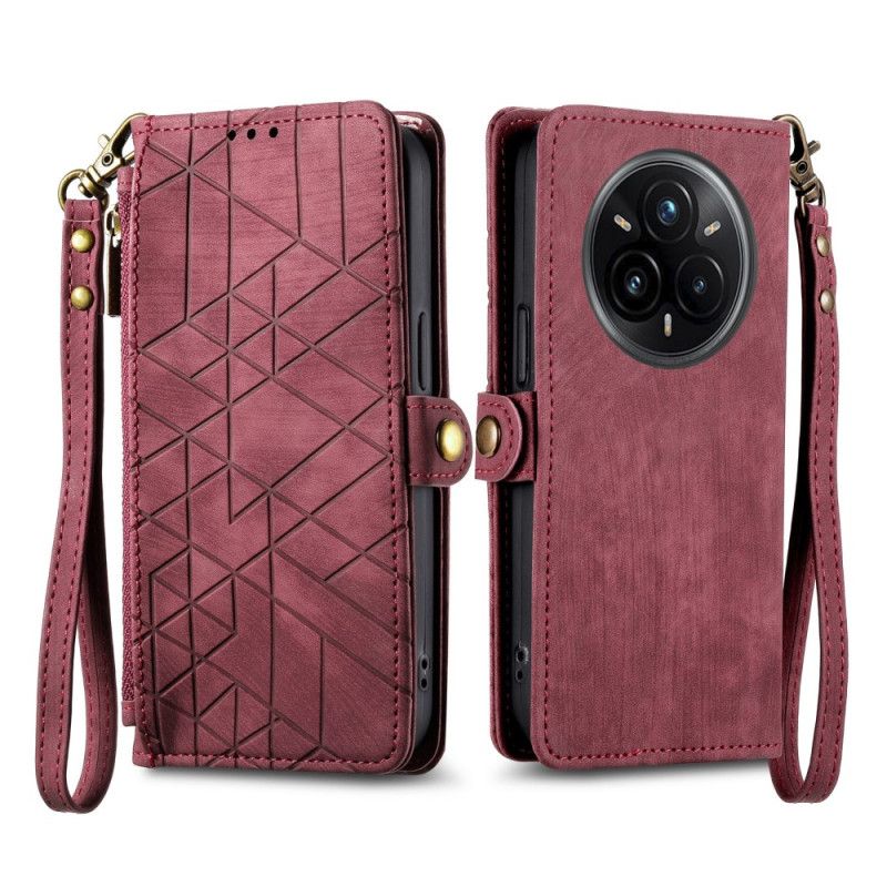 Folio Deksel Til Realme 14 Pro Plus 5g Lommebok Med Linjer