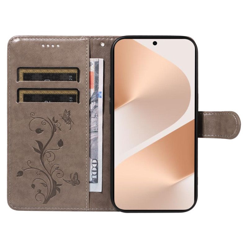 Folio Deksel Huawei Pura 80 Blomstermønster