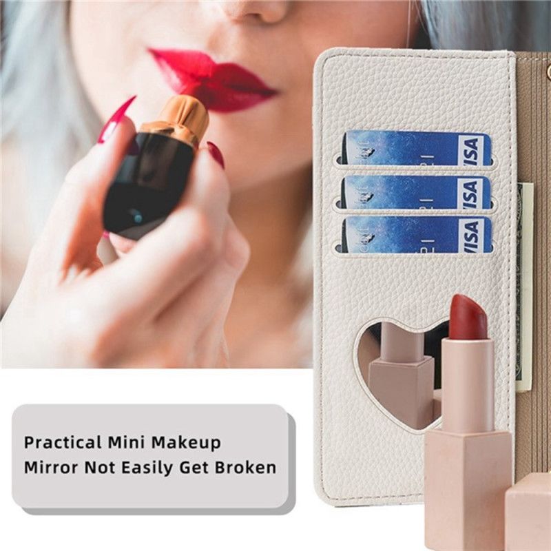 Folio Deksel Huawei Pura 80 Tofarget Med Speil Og Kjede