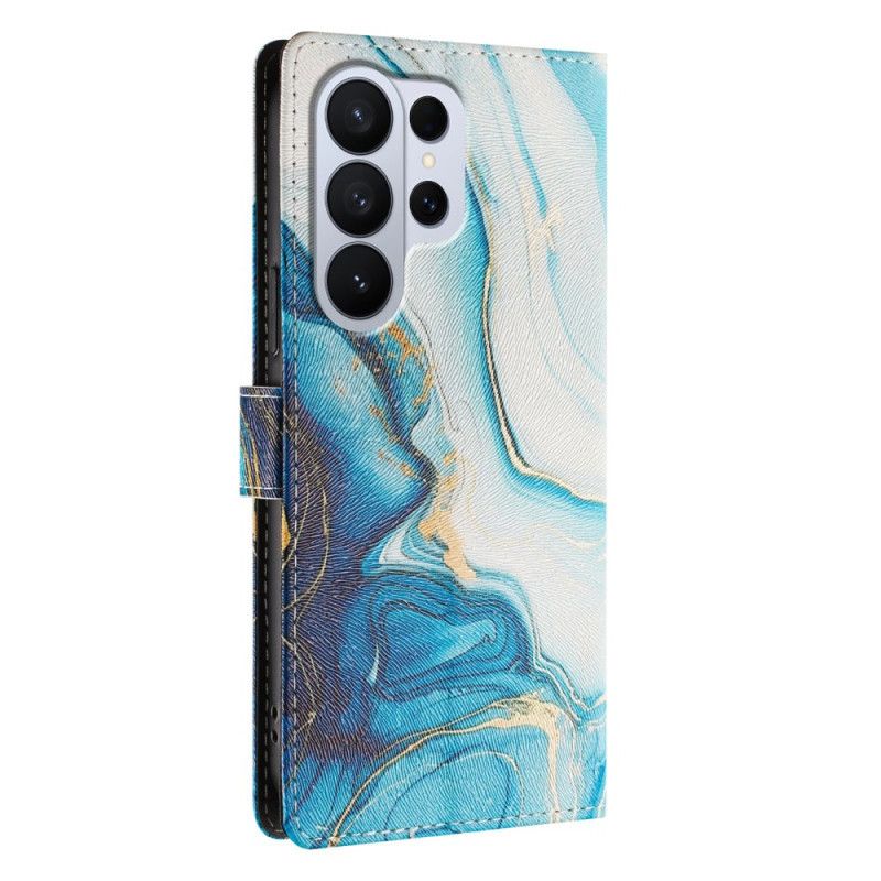 Folio Deksel Samsung Galaxy S26 Ultra Blå Marmoreffekt