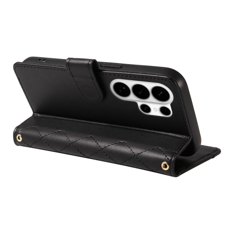 Folio Deksel Samsung Galaxy S26 Ultra Vattert Med Stropp Og Skulderstropp Beskyttelse Deksel