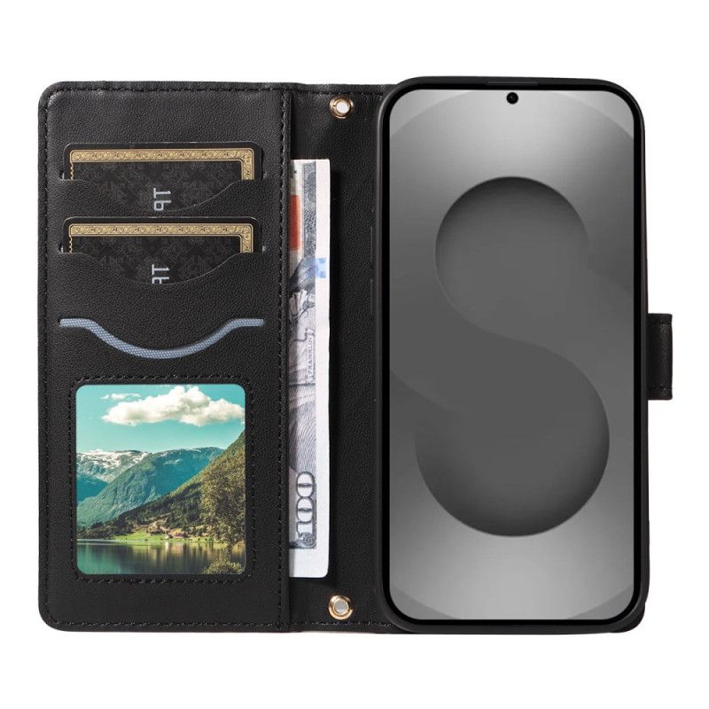 Folio Deksel Samsung Galaxy S26 Ultra Vattert Med Stropp Og Skulderstropp Beskyttelse Deksel