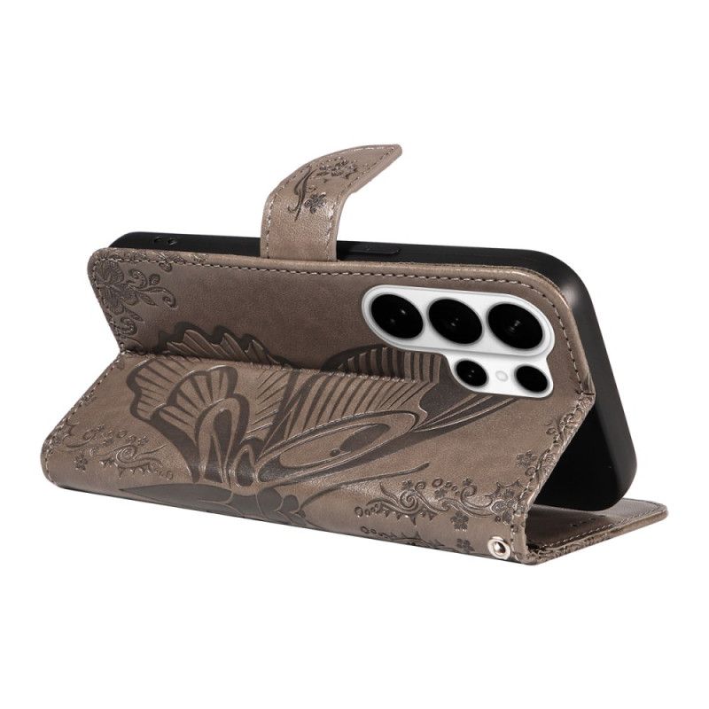 Lærdeksel Folio Deksel Samsung Galaxy S26 Ultra Grafisk Sommerfugl