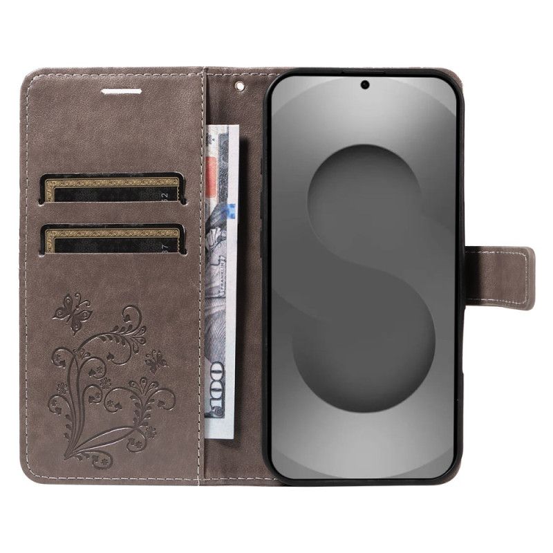 Lærdeksel Folio Deksel Samsung Galaxy S26 Ultra Mobildeksel Kjempesommerfugler