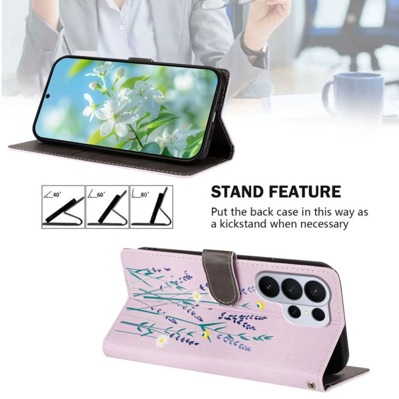 Lærdeksel Folio Deksel Samsung Galaxy S26 Ultra Mobildeksel Lavendel