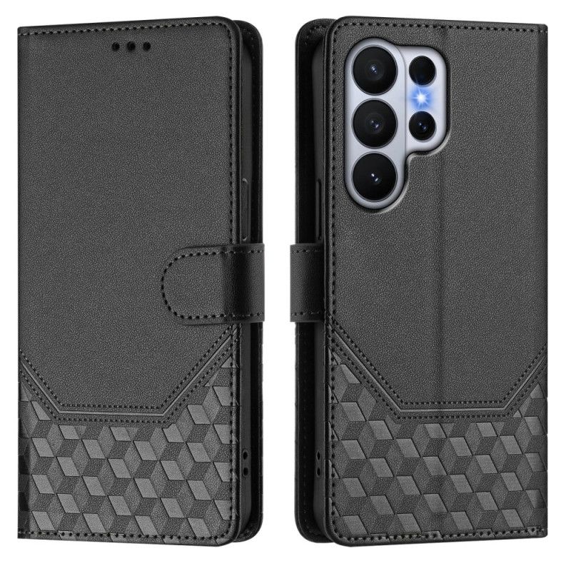 Lærdeksel Folio Deksel Samsung Galaxy S26 Ultra Mobildeksel Rfid-blokkerende Kubedesign